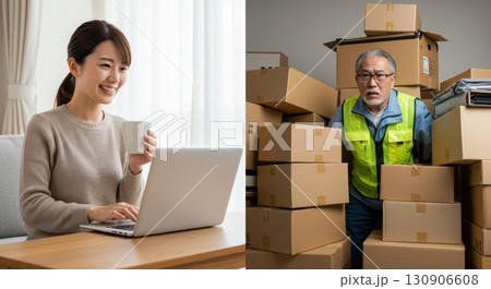 ネット通販で激増する宅急便と疲弊する配達員 130906608