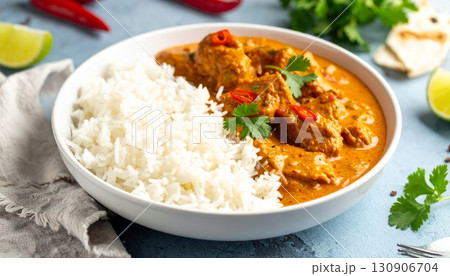 Indian Chicken Curry with Rice 130906704