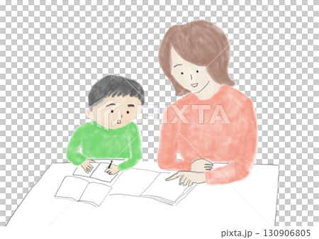 孩子和母親學習 130906805