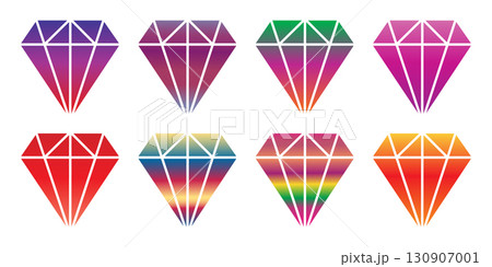 Diamonds icons, diamond jewels, colored diamonds collection. Diamonds icons, diamond jewels, colored diamonds collection. 130907001