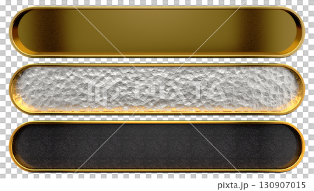 Luxurious gold caption base set Gold, white, and black 3DCG illustration material 130907015