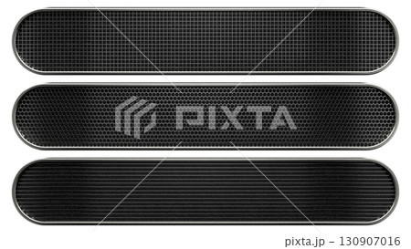 シルバーメタルのテロップベースセット メッシュ・ハニカム テクノロジー風 3DCGイラスト 130907016
