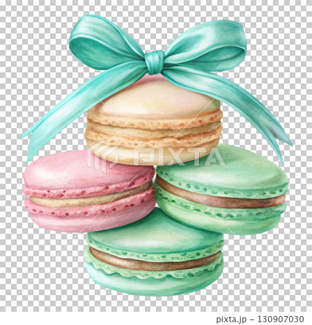 Three macarons in gradient tones stacked together clipart watercolor Three macarons in gradient tones stacked together clipart watercolor 130907030