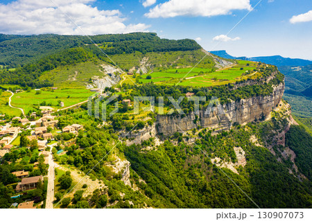 Panoramic view from above on the city Tavertet. Small town located on high mountain 130907073