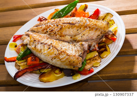 Baked vegetables with mackerel (Plakia) 130907337