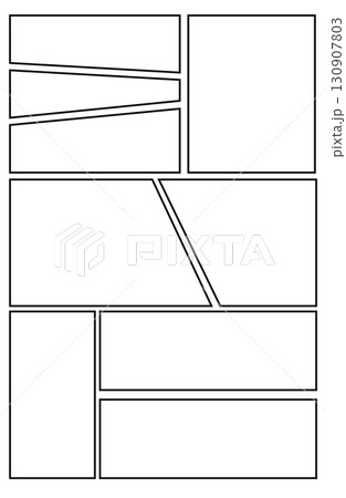 漫画風フレーム コマ割りシンプルテンプレート 漫画風フレーム コマ割りシンプルテンプレート 130907803