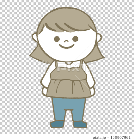 穿長袖和長褲的女孩 穿長袖和長褲的女孩 130907961