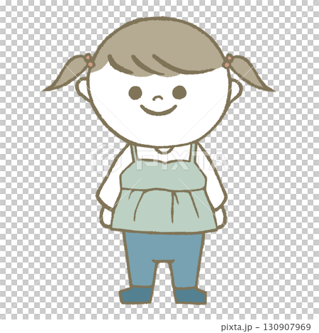 穿長袖和長褲的女孩 穿長袖和長褲的女孩 130907969