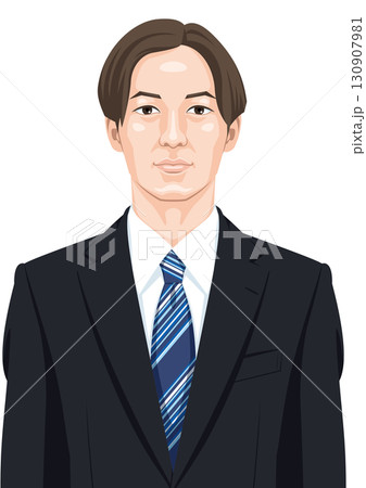 スーツを着た若い男性の上半身 130907981