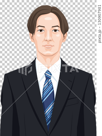 スーツを着た若い男性の上半身 130907981