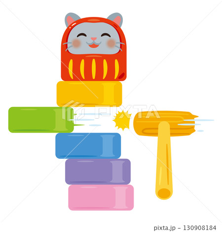 子年の達磨落とし　成功 130908184