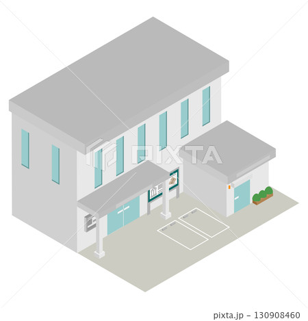 アイソメトリックな銀行の建物をイメージした素材 130908460