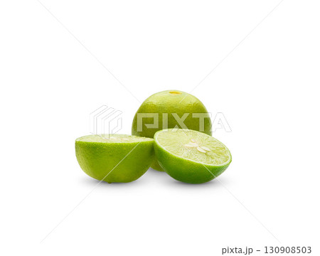 Citrus lime fruit isolated on white background cutout 130908503