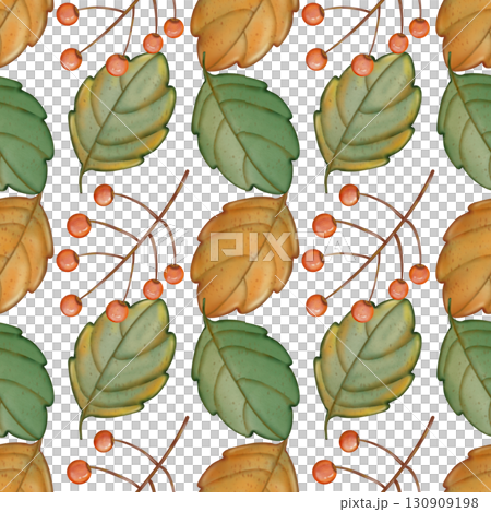 Seamless pattern of Autumn. Hand drawn watercolor illustration. For menus, labels, paper, textiles and seasonal fabric transparent background. Seamless pattern of Autumn. Hand drawn watercolor illustration. For menus, labels, paper, textiles and seasonal fabric transparent background. 130909198