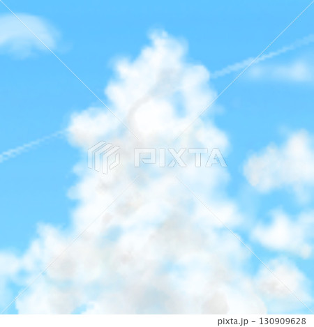青空に浮かぶ雲と飛行機雲 青空に浮かぶ雲と飛行機雲 130909628
