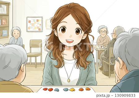 美優シリーズ:介護士としてレクリエーション活動をサポートするシーン 美優シリーズ:介護士としてレクリエーション活動をサポートするシーン 130909833