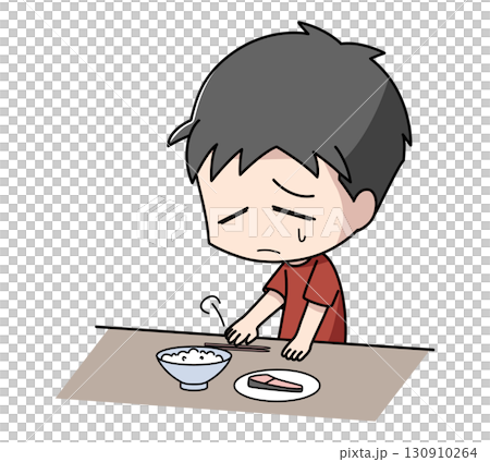 一個沒有食慾的男孩的插圖 一個沒有食慾的男孩的插圖 130910264