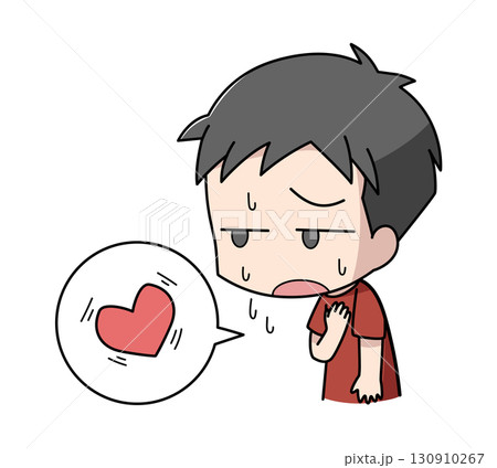 動悸がする男子のイラスト 動悸がする男子のイラスト 130910267