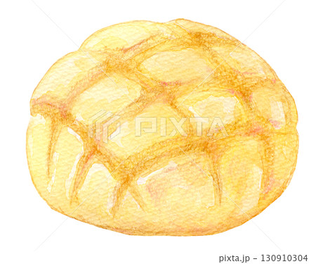 水彩イラスト 手描きイラスト アナログイラスト メロンパン 水彩イラスト 手描きイラスト アナログイラスト メロンパン 130910304