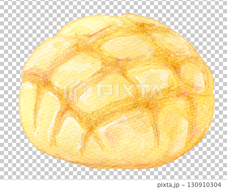 水彩イラスト 手描きイラスト アナログイラスト メロンパン 水彩イラスト 手描きイラスト アナログイラスト メロンパン 130910304