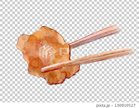 水彩イラスト 手描きイラスト アナログイラスト 箸ではさんだ唐揚げ 水彩イラスト 手描きイラスト アナログイラスト 箸ではさんだ唐揚げ 130910527
