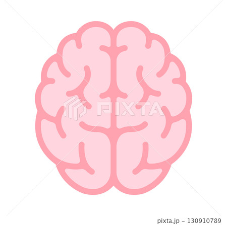 人間の脳 (真上から) ベクターアイコンイラスト 人間の脳 (真上から) ベクターアイコンイラスト 130910789