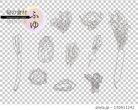 時令食材、冬季、線條畫 130911242