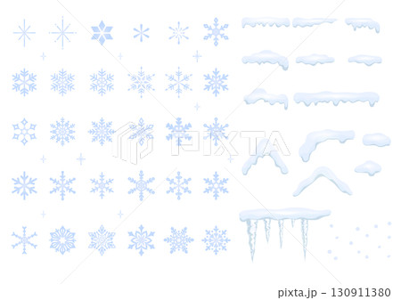 雪の結晶とつらら 130911380