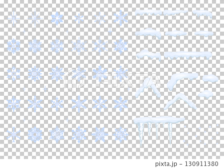 雪の結晶とつらら 130911380