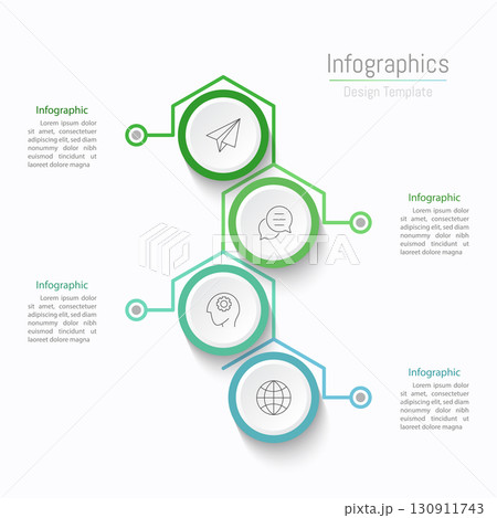 Infographic 4 options design elements for your business data. Vector Illustration. 130911743