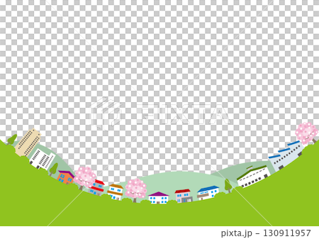 流行又可愛的城市景觀插圖 流行又可愛的城市景觀插圖 130911957