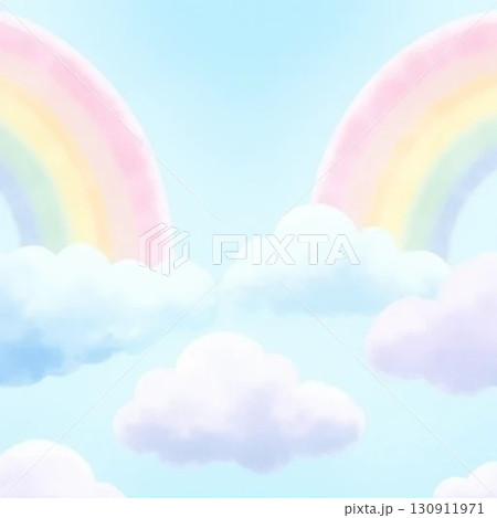 rainbow on sky illustration 130911971
