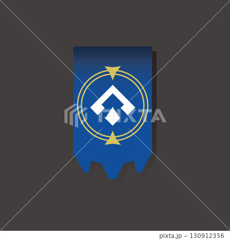 Blue Banner with modern symbol. 130912356