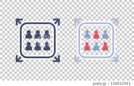 空間キャパシティのモノクロとカラーのイラスト 130912561