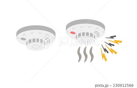 警報音が鳴る火災報知器 警報音が鳴る火災報知器 130912566
