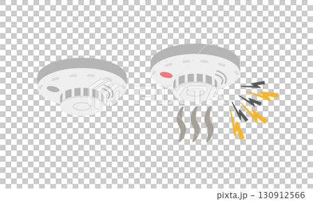 警報音が鳴る火災報知器 警報音が鳴る火災報知器 130912566