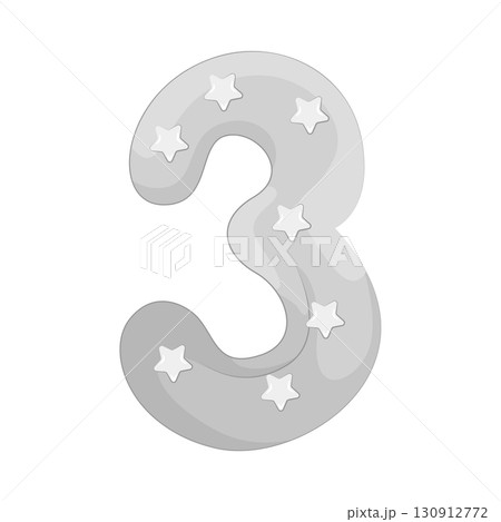 Illustration of Number 3 Illustration of Number 3 130912772