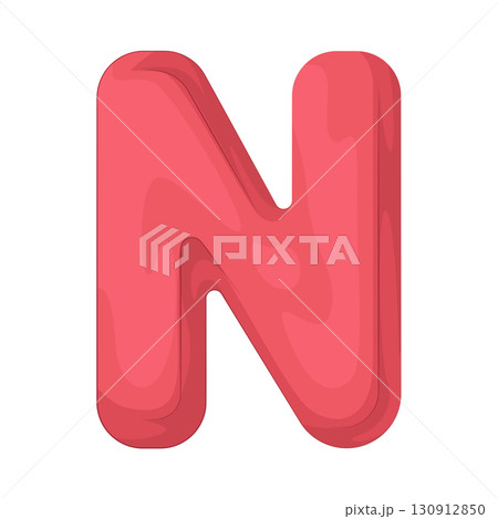 Illustration of Alphabet Letter N 130912850