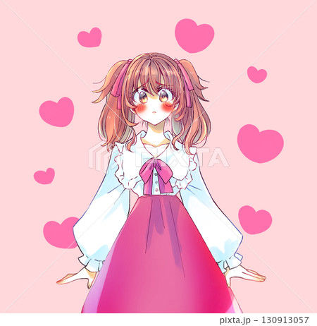 ロリータ服の女性　ときめく　赤色 130913057