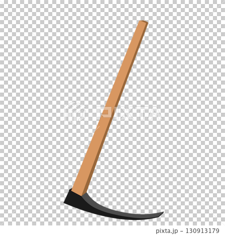 シンプルなタケノコ唐鍬(トンガ)のベクターイラスト 130913179