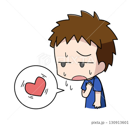 動悸がする男の子のイラスト 動悸がする男の子のイラスト 130913601