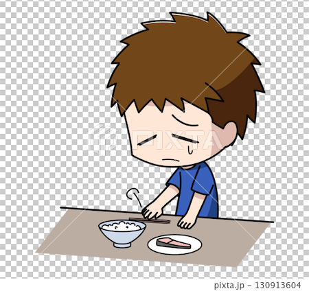 一個沒有食慾的男孩的插圖 130913604