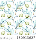 Seamless pattern of olives and olive oil a watercolor illustration showcasing the beauty of Italian cuisine nature and healthy living ideal for backgrounds or wallpaper designs 130913627