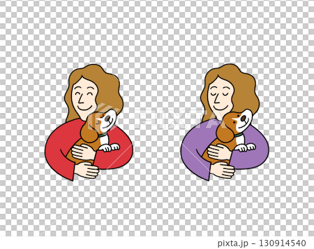 Woman hugging a dog Woman hugging a dog 130914540