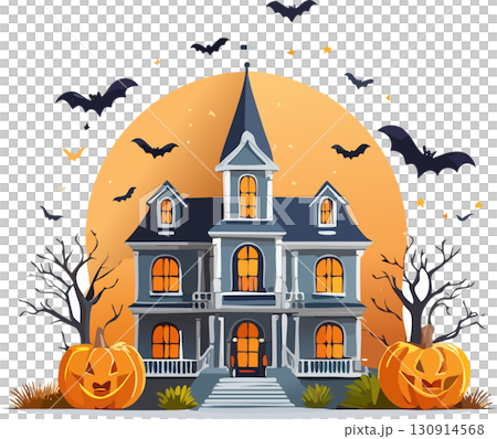 Halloween (castle, mansion, pumpkin, ghost, bat) 130914568