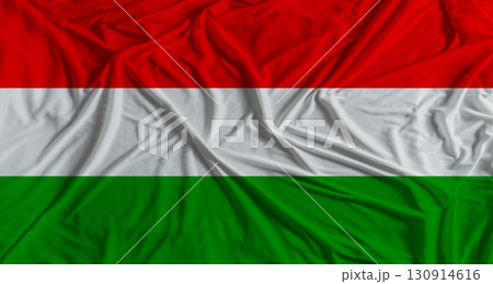 Hungary flag with fabric texture background. National flag of Hungary with cloth texture Hungary flag with fabric texture background. National flag of Hungary with cloth texture 130914616