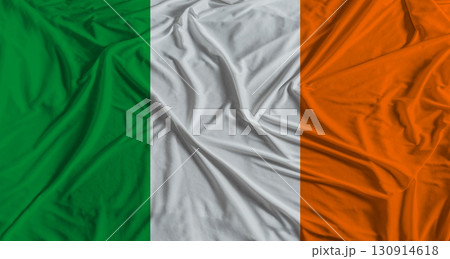 Ireland flag with fabric texture background. National flag of Ireland with cloth texture Ireland flag with fabric texture background. National flag of Ireland with cloth texture 130914618