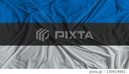 Estonian flag with fabric texture background. National flag of Estonia with cloth texture 130914661