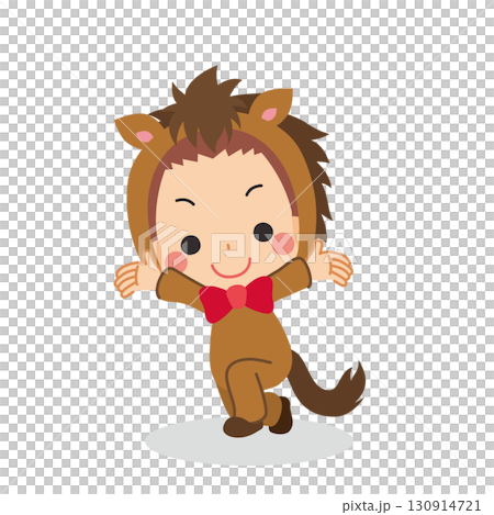馬の着ぐるみを着てポーズを決めている可愛い小さな男の子のイラスト 白背景 全身 ベクター 馬の着ぐるみを着てポーズを決めている可愛い小さな男の子のイラスト 白背景 全身 ベクター 130914721