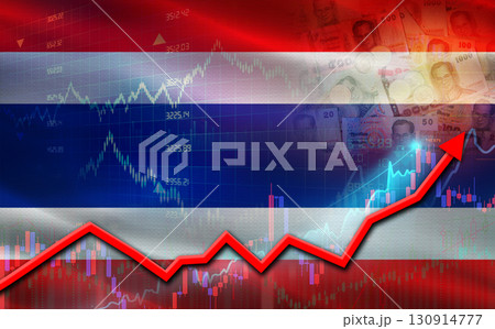 Thailand economic growth on financial graph. Thailand financial growth on market graph Thailand economic growth on financial graph. Thailand financial growth on market graph 130914777